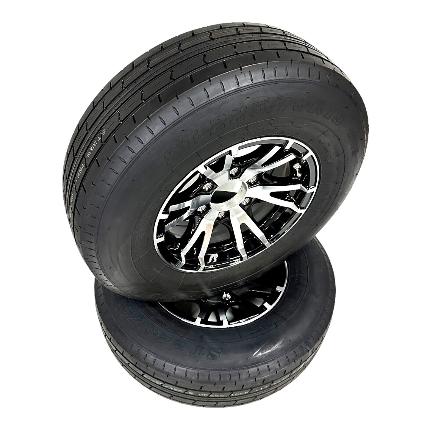 st225/75r15 trailquest trailer tire 6 lug aluminum trailer tire and wheel radial trailer tire combo T07 aluminum wheel with tire 225-75-r15 tire utility trailer tires camper trailer tire and wheel