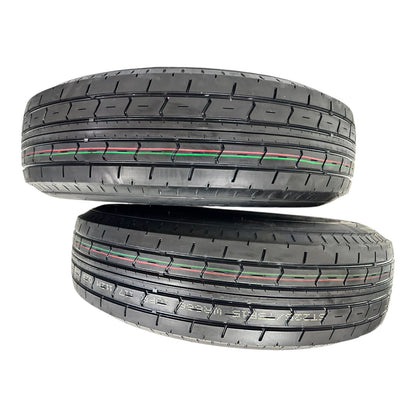 2-PK TrailQuest ST225/75R15 Radial LRE 5 Lug 5x4.5" Modular Black Rim