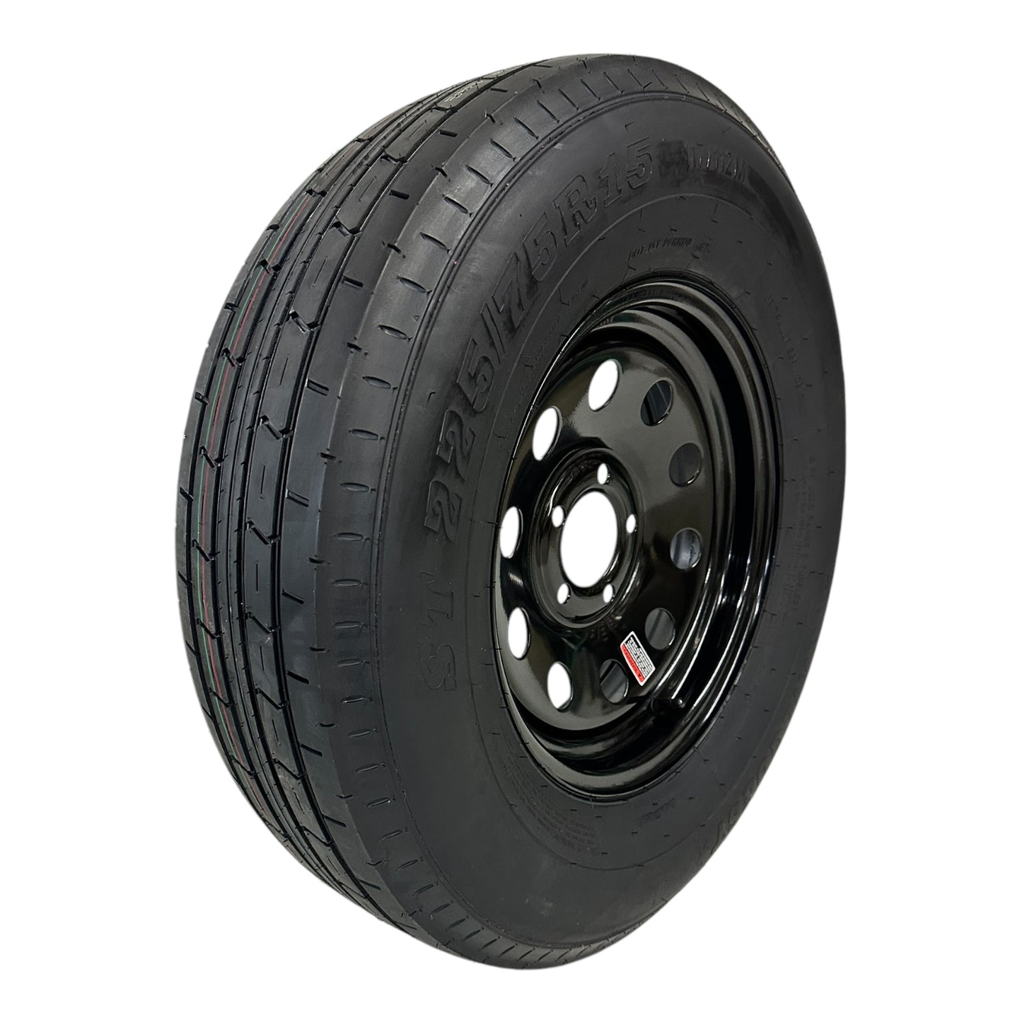 TrailQuest ST225/75R15 Radial LRE 5 Lug  5 x 4.5" Modular Wheel Black