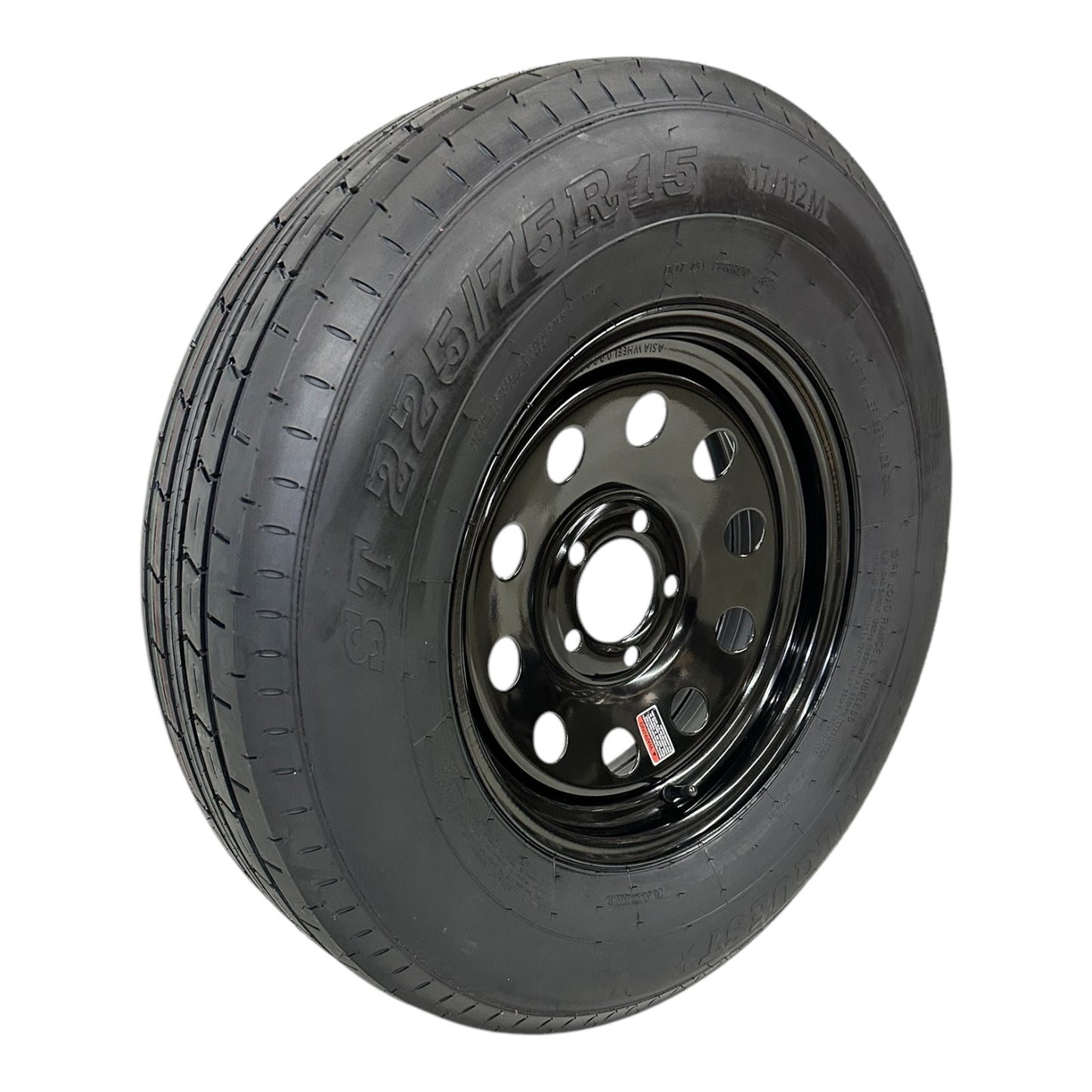 TrailQuest ST225/75R15 Radial LRE 5 Lug  5 x 4.5" Modular Wheel Black