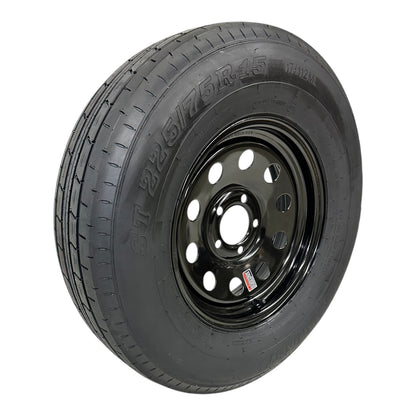 TrailQuest ST225/75R15 Radial LRE 5 Lug  5 x 4.5" Modular Wheel Black
