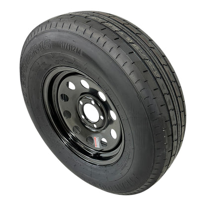 TrailQuest ST225/75R15 Radial LRE 5 Lug  5 x 4.5" Modular Wheel Black