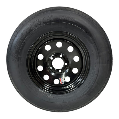 TrailQuest ST225/75R15 Radial LRE 5 Lug  5 x 4.5" Modular Wheel Black